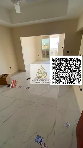 Two-bedroom apartment with a living room and majlis for rent in Al Jurf 3, Ajman, with two bathrooms and a balcony. Close to the Chinese market and Al