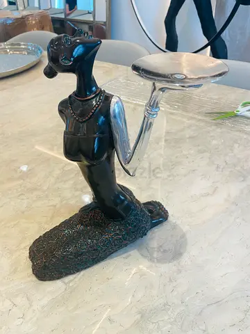 Art Deco Style Female Figurine Tray / Decorative Sculpture candle holder