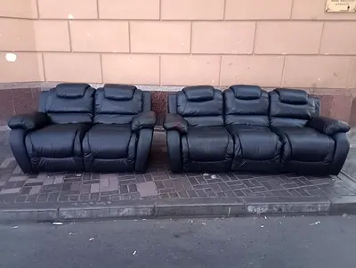 Premium Black Leather Recliner Sofa Set 3+2 Seat