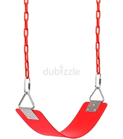 Red Plastic Playground Swing Seat with Chain