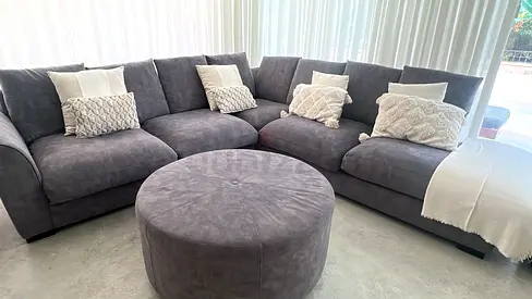 Grey 5-Seater Corner Sofa in Good Condition