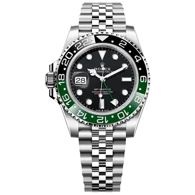 ROLEX GMT MASTER II 40MM SPRITE JUBILEE BRACELETED BLACK DIAL