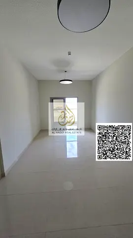 One-bedroom apartment, second occupancy, in Al-Jarf 2, next to City Centre and Radisson Blu. Features include two bathrooms, a separate living room, a