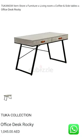 Rocky Office Desk - Concrete Top with Metal Frame