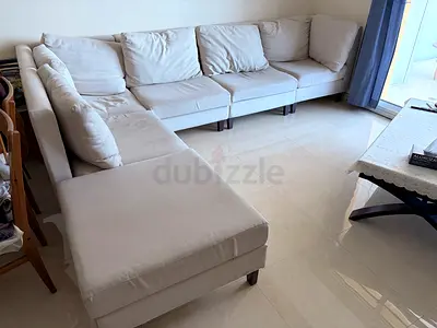 White/grey - 5 + ottoman, sectional sofa