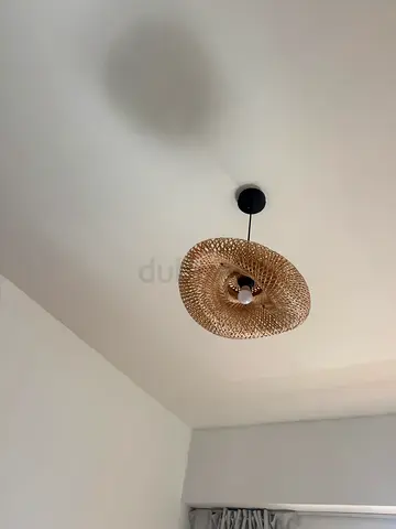 Woven Rattan Ceiling Pendant Light - Natural Look white pendant light 7x