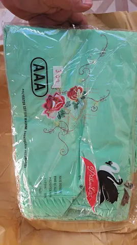 New Packaged Cotton Bedspread / Comforter - Light Green with Embroidery