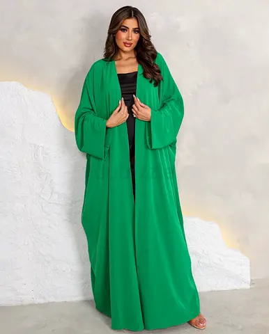 Green Abaya / Open Front Long Kaftan - Excellent Condition free size