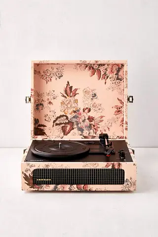 Portable Floral Vinyl Record Player - Vintage Style Turntable Crosley