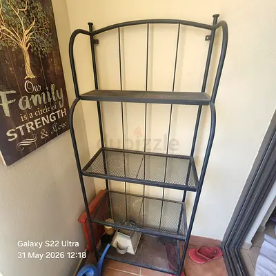 Metal Bakers Rack with Shelves - Black