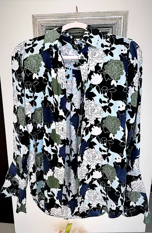 Equipment floral silk shirt S