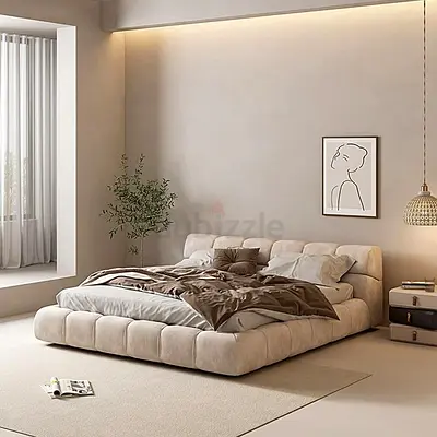 Low Profile Upholstered Platform Bed - King Size