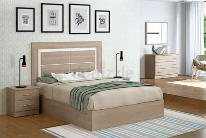 Double Bed Frame with Nightstands and Dresser - Complete Bedroom Set