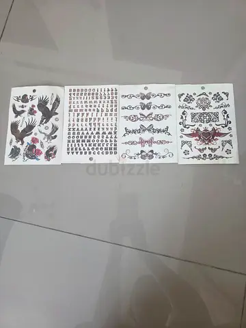 Set of 4 Tattoo Art Sticker Sheets