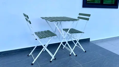 Outdoor Folding Bistro Set with Table and Two Chairs