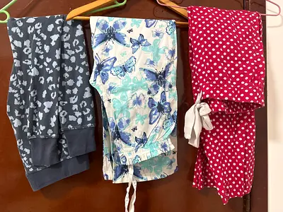 Set of Three Patterned Womens Pajama Bottoms