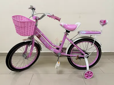 Pink Bicycle for Girls with Training Wheels and Front Basket - Excellent Condition