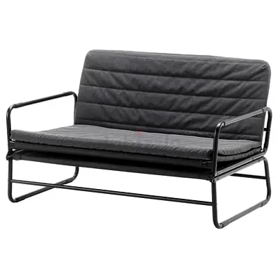 IKEA HAMMARN Compact 2-seater Sofa / Bed with Metal Frame - Dark Grey