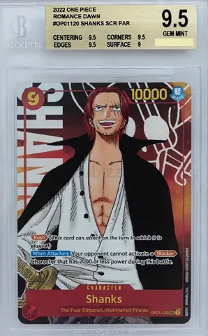 One Piece 2022 Romance Dawn Shanks SCR PAR Card - BGS 9.5 Gem Mint