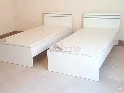 Set of 2 Single White Beds with Mattresses - Good Condition
