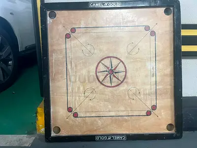 Used Wooden Carrom Board (Camel Gold) - Good Working Condition