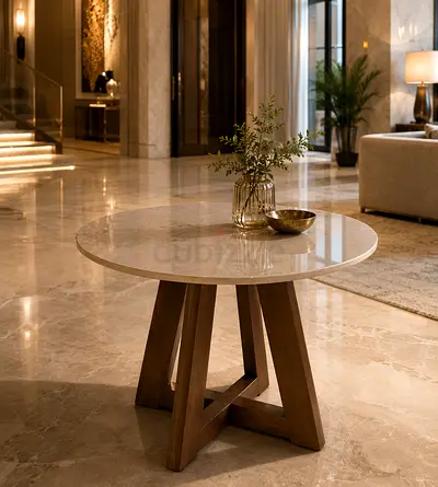 Solid Wood Round Dining/Occasional Table - 4 Seater Size