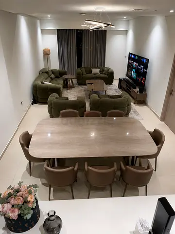 Modern 8-Seater Dining Table marble top with 6 Chairs