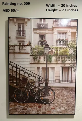 Framed Street Bicycle Print - 20 x 27 inches, Ready to Hang