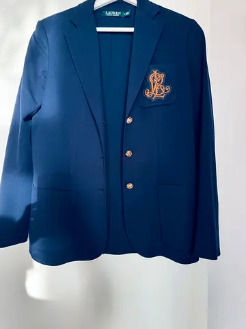 Lauren Ralph Navy Blazer with signature gold buttons