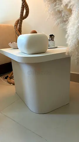 Solid wood White Side table