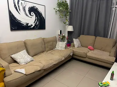 Comfortable beige sofa set