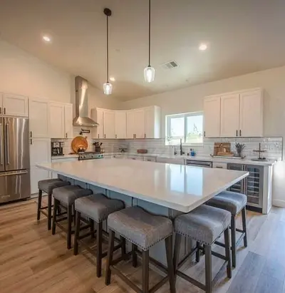 Large Kitchen Island with storage  cabinet 8 people  seating
