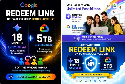 Google gemini Ai Pro 18 months 5TB Personal e-mail