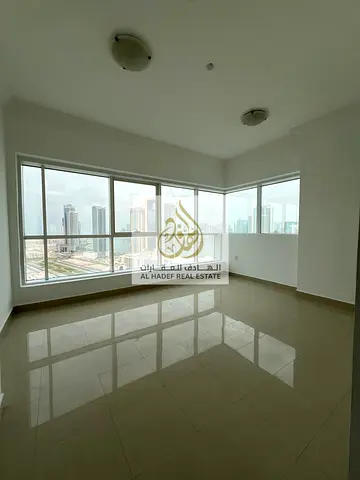 Spacious 3 bedroom apartment for annual rent in Sharjah Al Taawun with maid room balcony open view and premium amenities including gym and swimming po