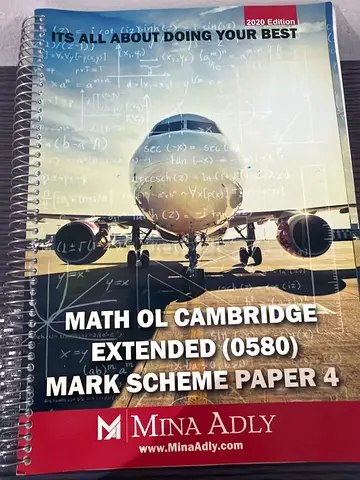 Math O-Level IGCSE Cambridge extended 0580 mark scheme for paper 4