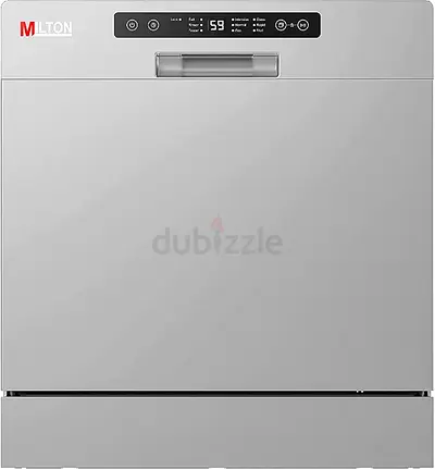 Milton Portable Dishwasher 7 Programs With 8 Place Setting Silver Color Model - WQP89411-1 Year Full