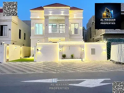 Classic villa for sale on a main street opposite a mosque and amenities – freehold for all nationalities. 4 master bedrooms, luxurious majlis with sep