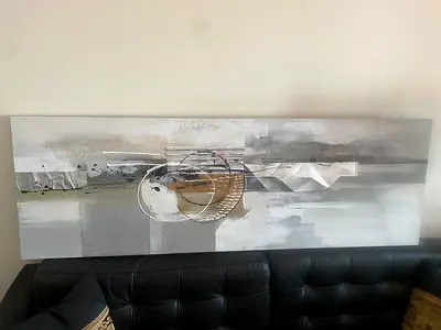 Large Abstract Wall Art Canvas — Neutral Tones, Contemporary