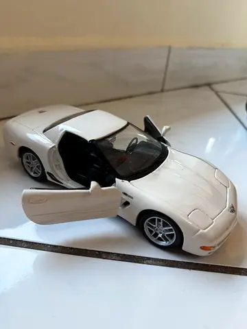 White Die-Cast Corvette Sports Car Toy