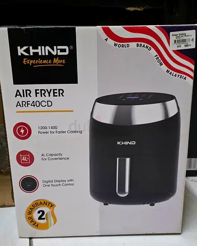 Khind ARF40CD 4L Air Fryer - Black (Like New in Box)