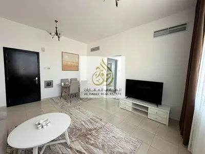 Furnished room and hall in Ajman for monthly rent, new furniture and first occupant, including bills, internet and parking, excellent location opposit