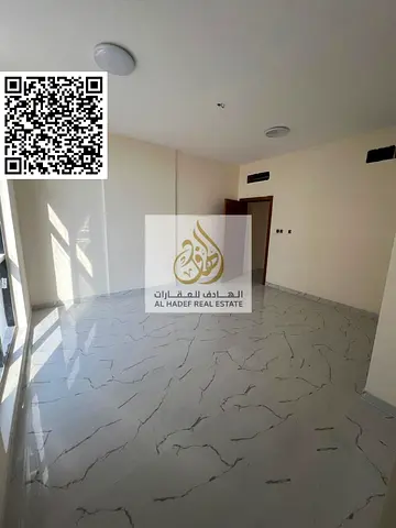 Two bedrooms, a living room, three bathrooms, and a storage room. First occupancy. Large spaces. Located in Al Jurf 3.