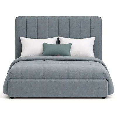 Tall sleek channel headboard queen bed