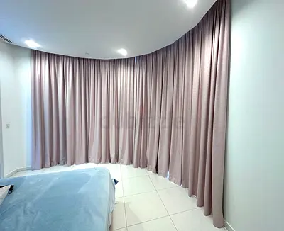 2 blackout Curtains 530*315cm each + Ceiling Track