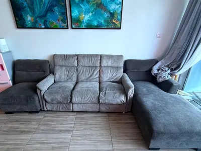 3 seater Recliner Sofa + 1 Chaise Lounge + 1 Ottoman Seating Set