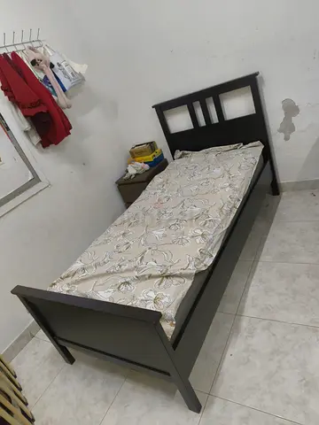 Single Wooden Bed Frame with Headboard and Footboard - Good Condition