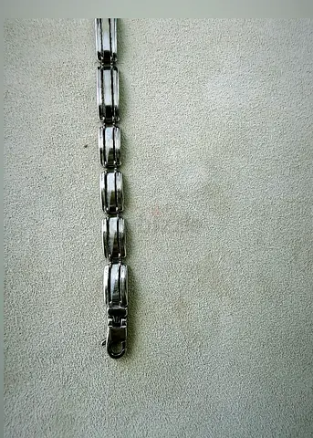 White gold Italian designer bracelet 14k men