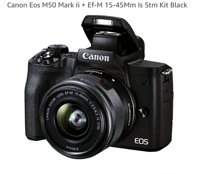 Canon EOS M50 Mark II with EF-M 15-45mm lens  Kit bundle - Great condition