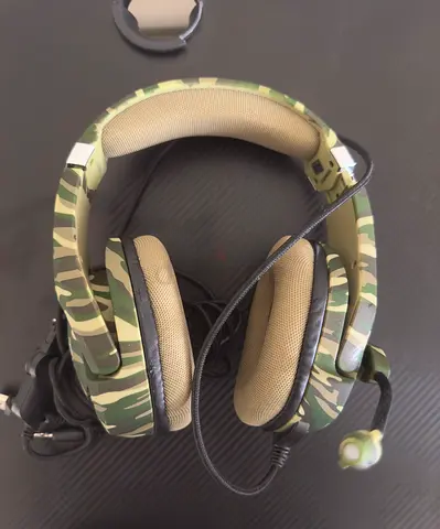 Camouflage Over-Ear Gaming Headset with Mic – Good Working Condition