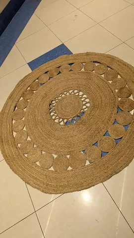Handwoven Round Jute Rug - Natural Boho Style